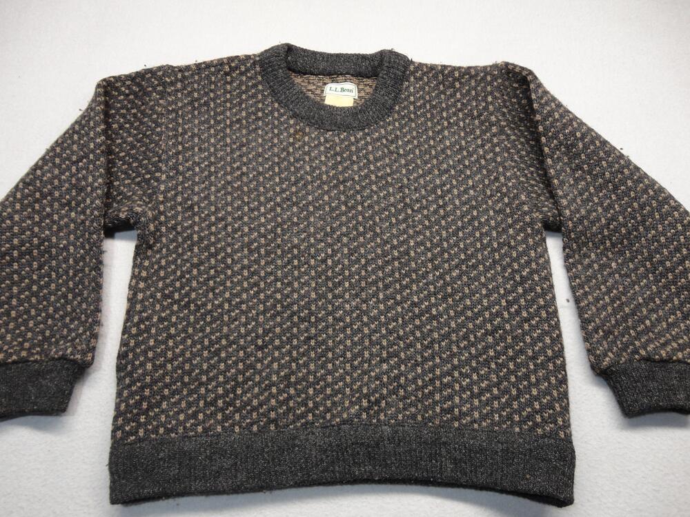 VTG LL Bean Birdseye Norwegian Sweater Women M Wool Knit Norway Fisherman Navy